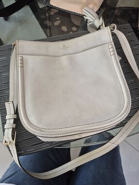 Kate Spade Ivory Pebbled Leather Crossbody Bag